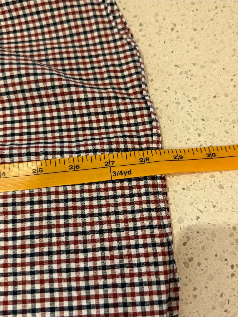 J. Crew Red and Navy Micro Gingham Button-Down Shirt